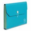 U Brands Expandable File, 9.75 in. Expansion, 13 Sections; Button/Elastic Closure, 1/12-Cut Tabs, Letter, Ocean 6594U01-12